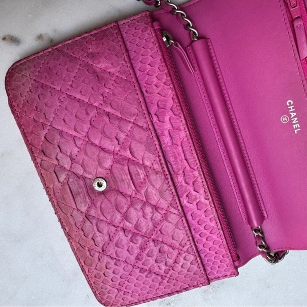 Chanel Exotic Python Boy WOC Wallet on Chain Crossbody - Picture 12 of 15